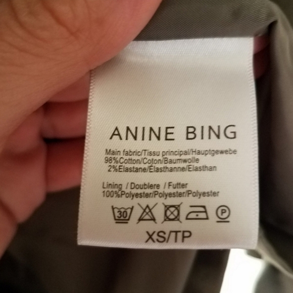 Anine Bing Twill Aria Military Green Cropped Trench Coat Size XS - Picture 10 of 16